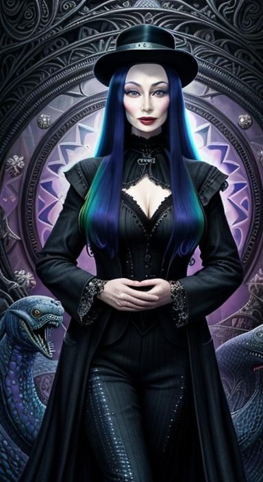 Morticia Addams in Peaky Blinders Style