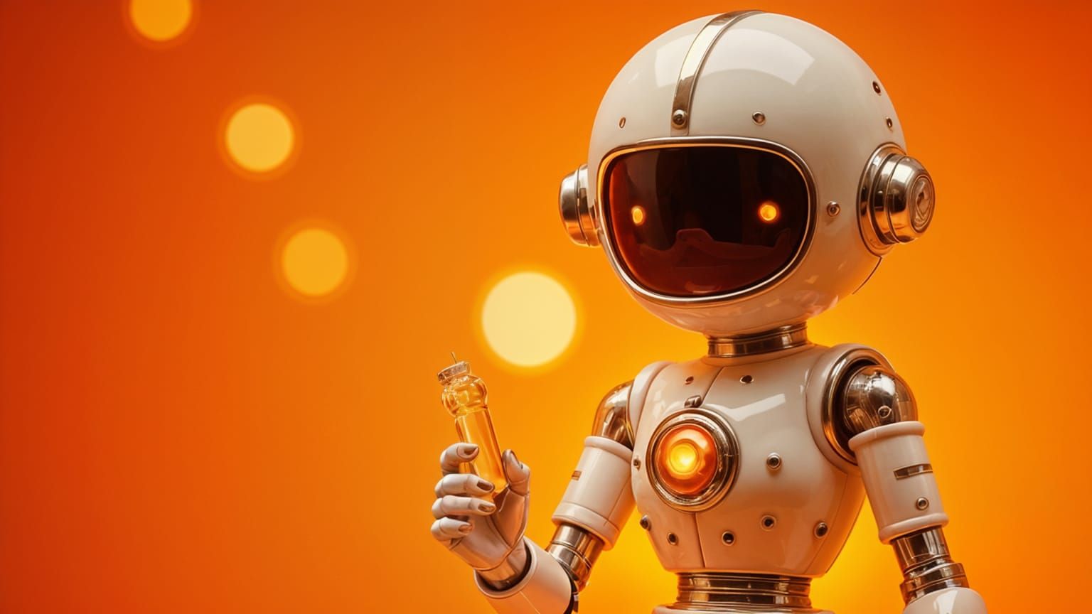 Retro Robot with Glowing Fuel Cell