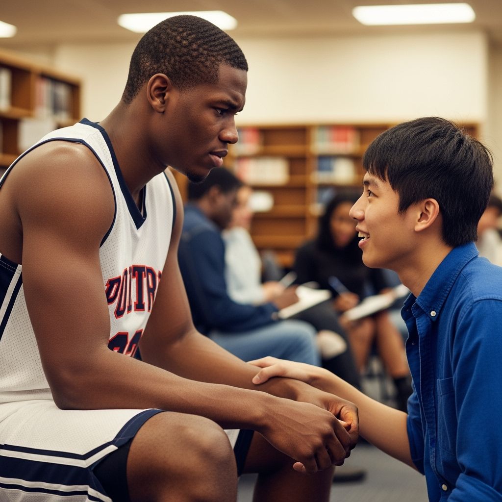 College Basketball Player Consolation Portrait