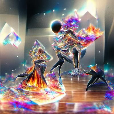 Dance Fever: Holographic Astral Cosmic Illustration