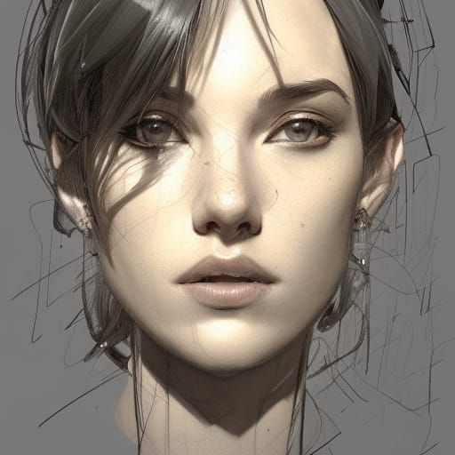 Detailed Pencil Sketch Portrait in 8K Resolution