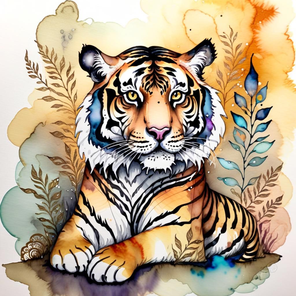 Tiger Spirit Animal in Mystical Bengali Setting