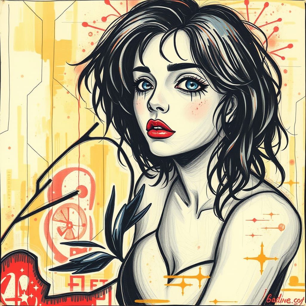 Melancholic Ballad in Cyberpunk Style