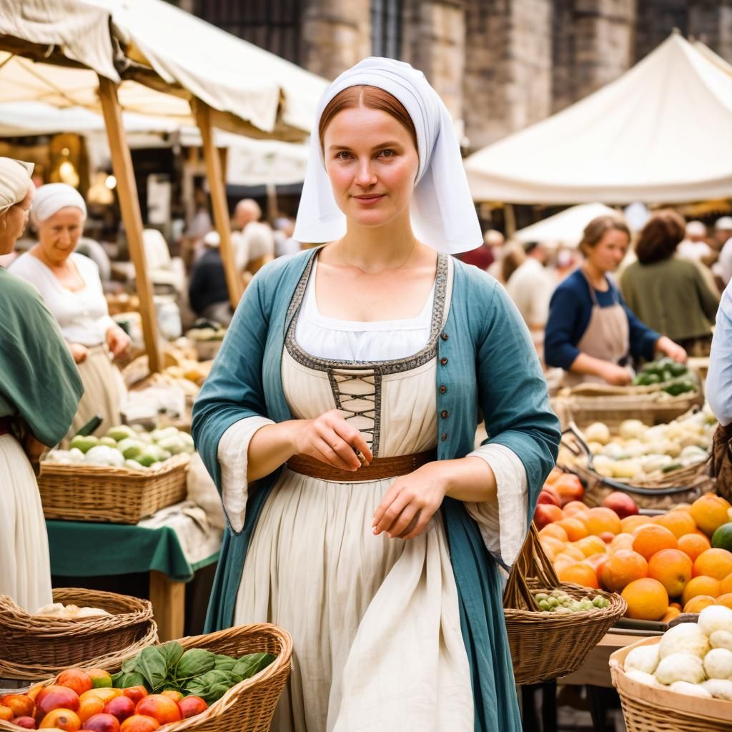 Medieval Upper Class Woman at the Market
