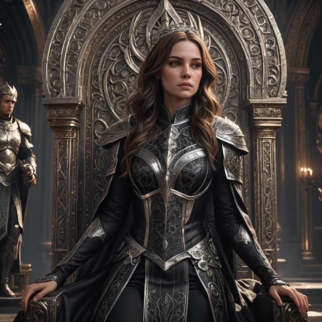 Woman in Apollo's Throne Room: Detailed Matte Painting