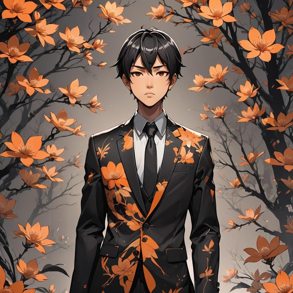 Anime Boy in Magnolia Suit, Studio Trigger Style
