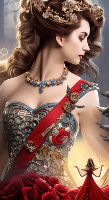 Queen of Hearts in Manga Comic Style