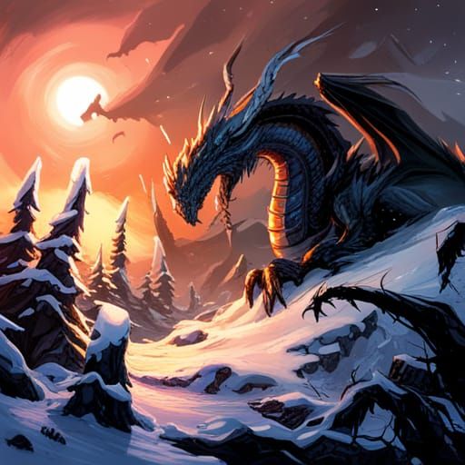 High Gothic Dragon Ancalagon Over Dark Forest
