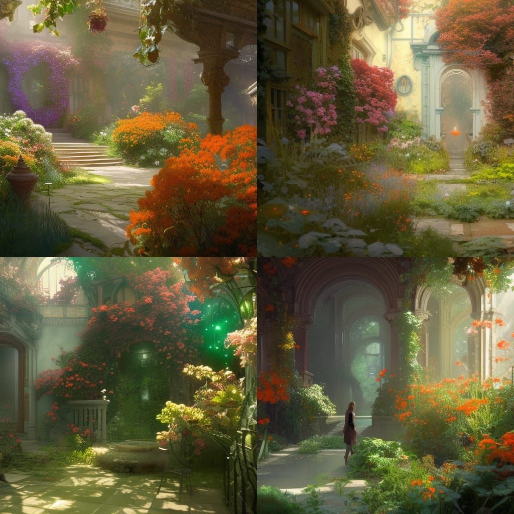 Secret Garden Concept Art in Art Nouveau Style