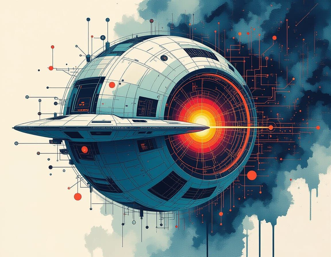 Teslapunk Circuit Diagram in Avant-Garde Style