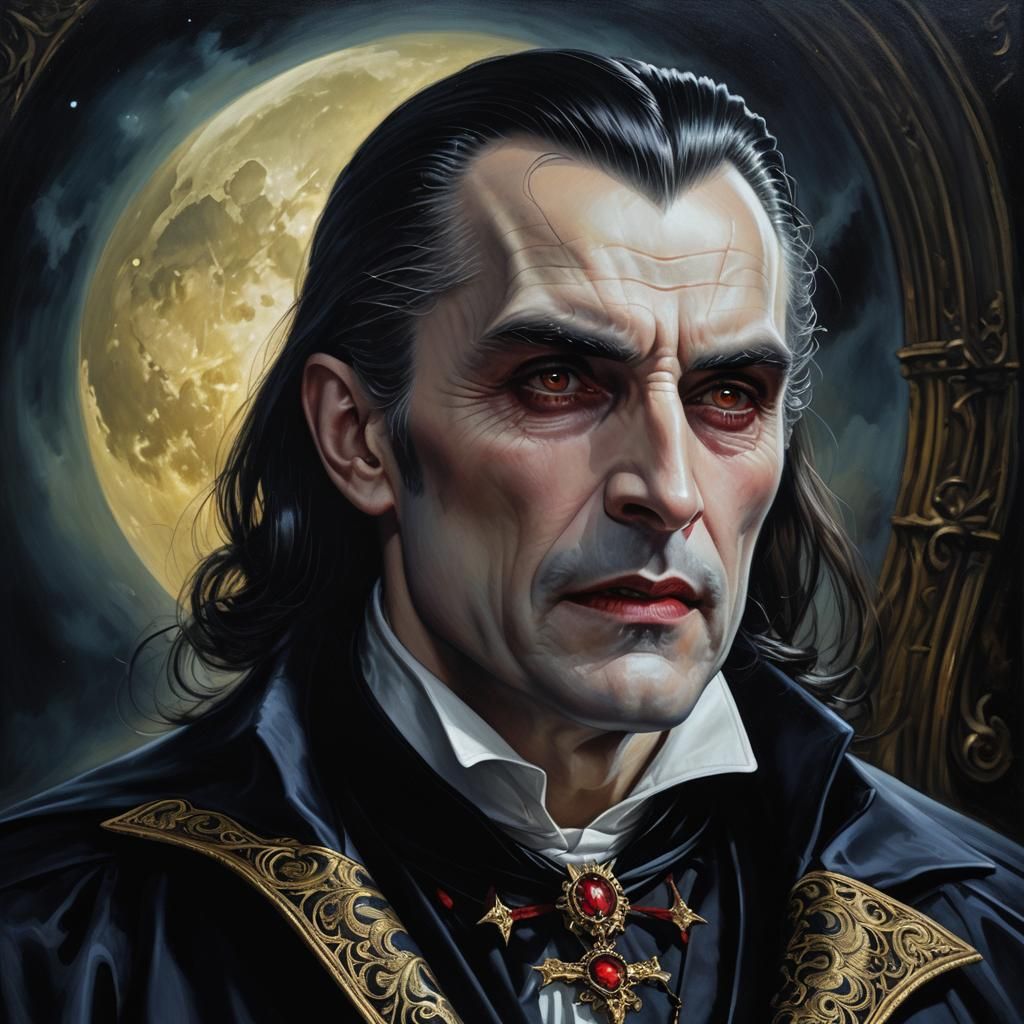 Count Dracula Portrait in Goth Style