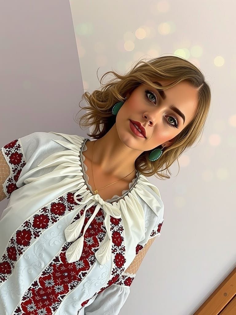 Brunette Goddess Portrait in Hyperrealistic Digital Art