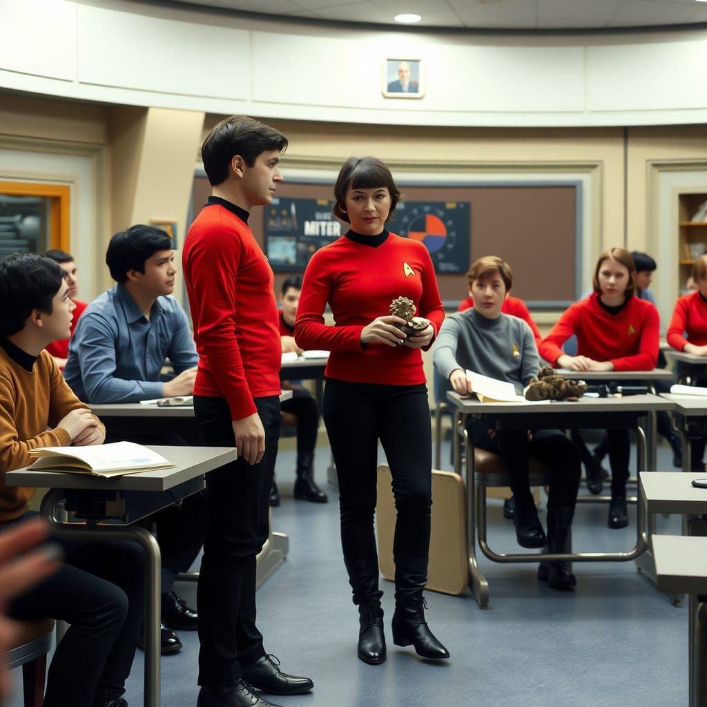 Star Trek Cadets in Archaeology Class, 1990s Style