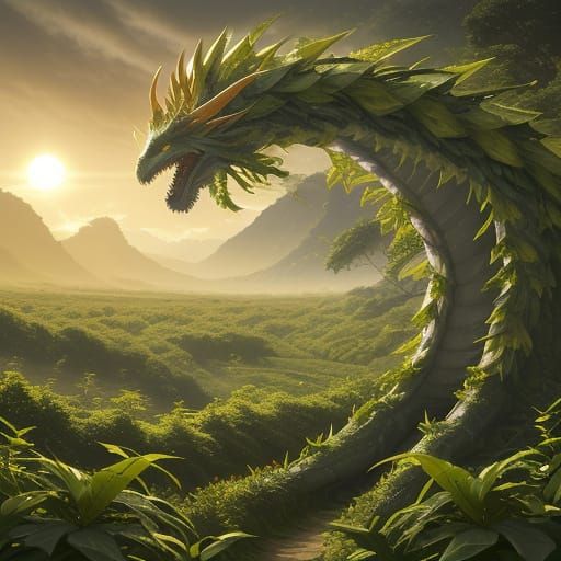 Majestic Plant-Drake Hybrid Forest Dragon
