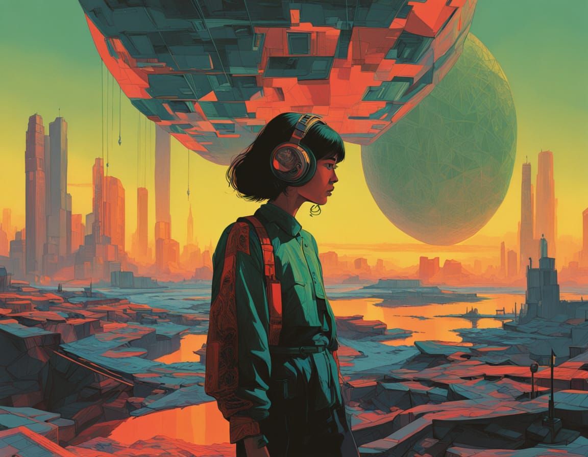 Retro-Futuristic Action Heroine in Opulent Surroundings