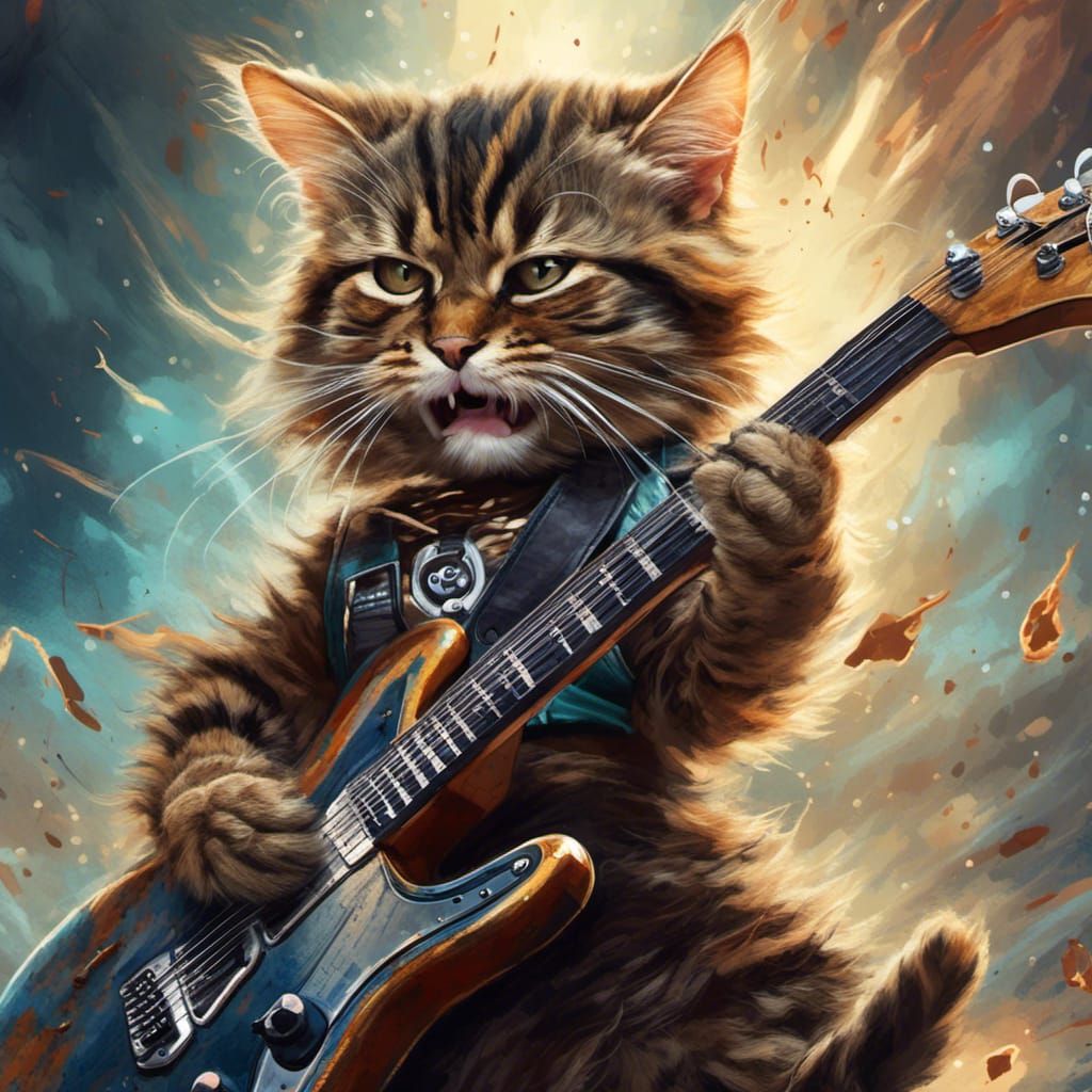 Tabby Cat Rock Star