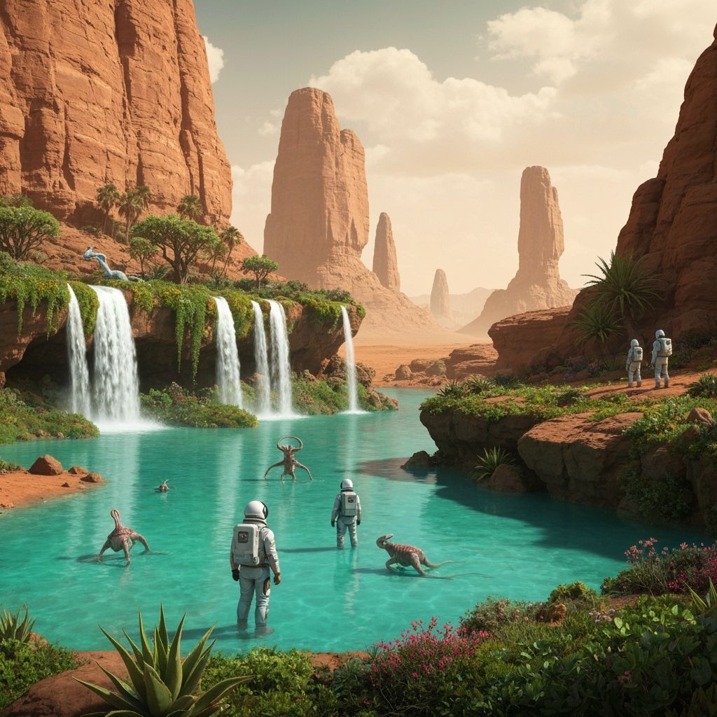 Astronauts Discover a Hidden Oasis on Mars