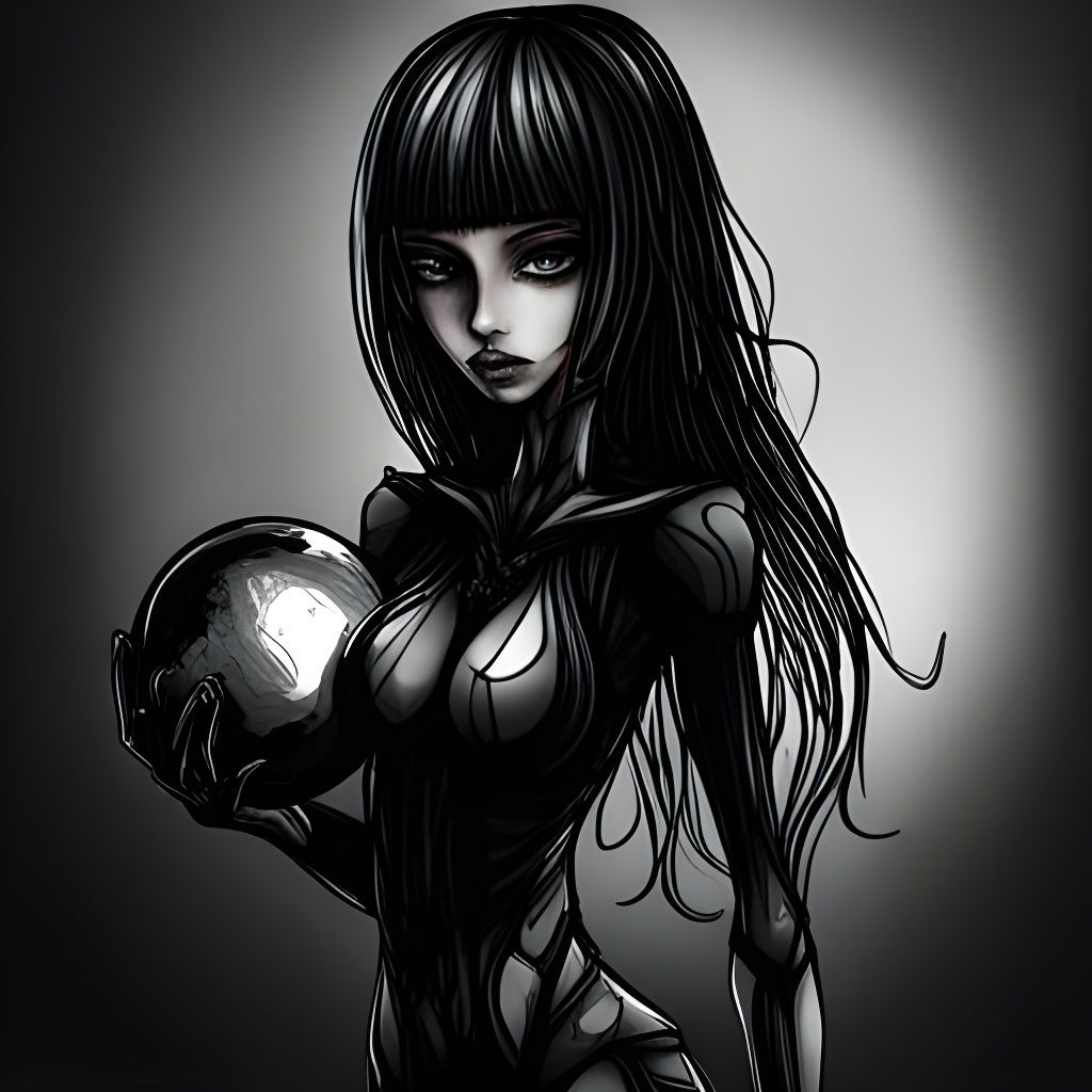 Dieselpunk Girl with Orb in Cel-Shaded Manga Art