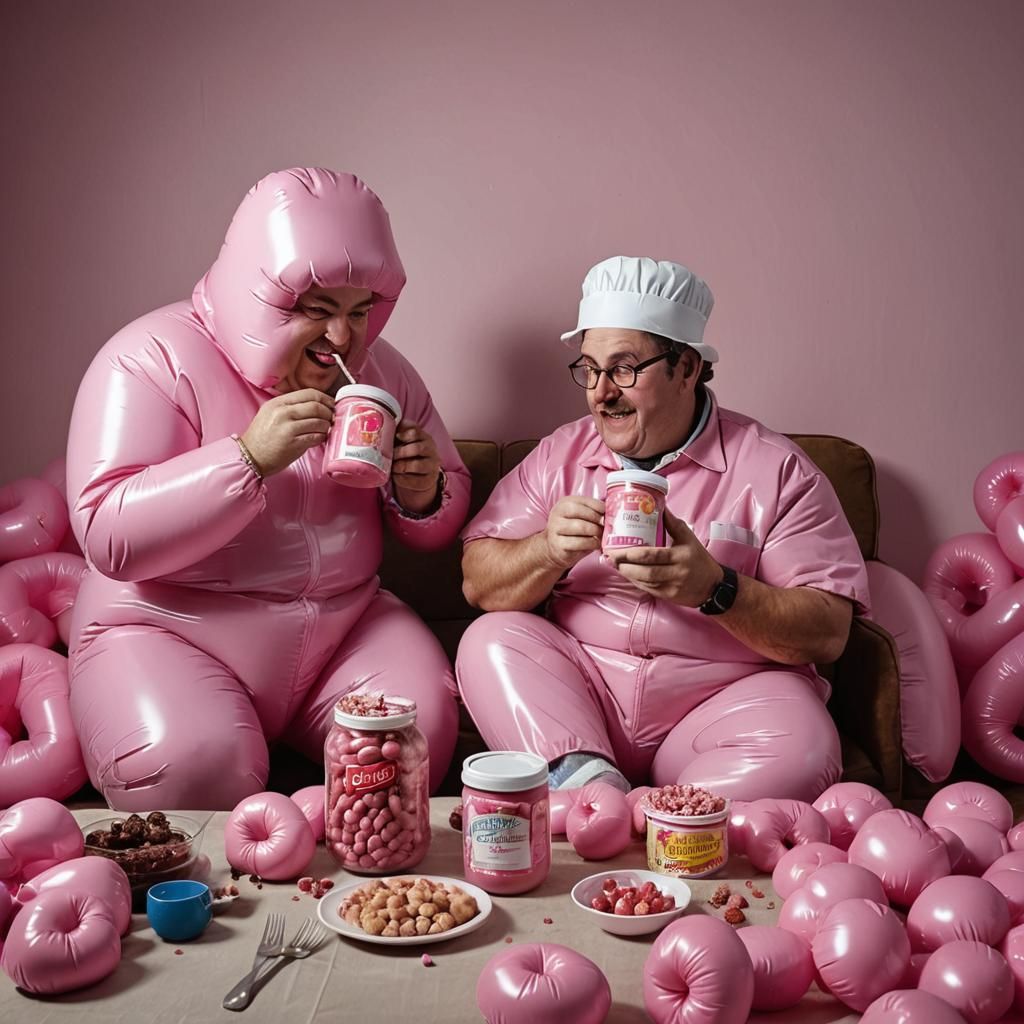 Florid Baker Eats Pink Inflatable Tumors