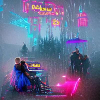 Cyberpunk Fairytale in Neon-Lit Future