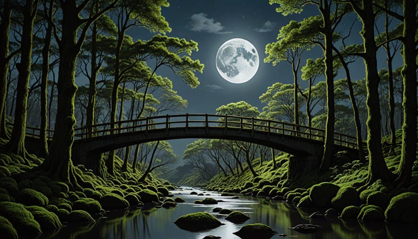 moonlight and moss in the trees
Down the Seven Bridges Road....