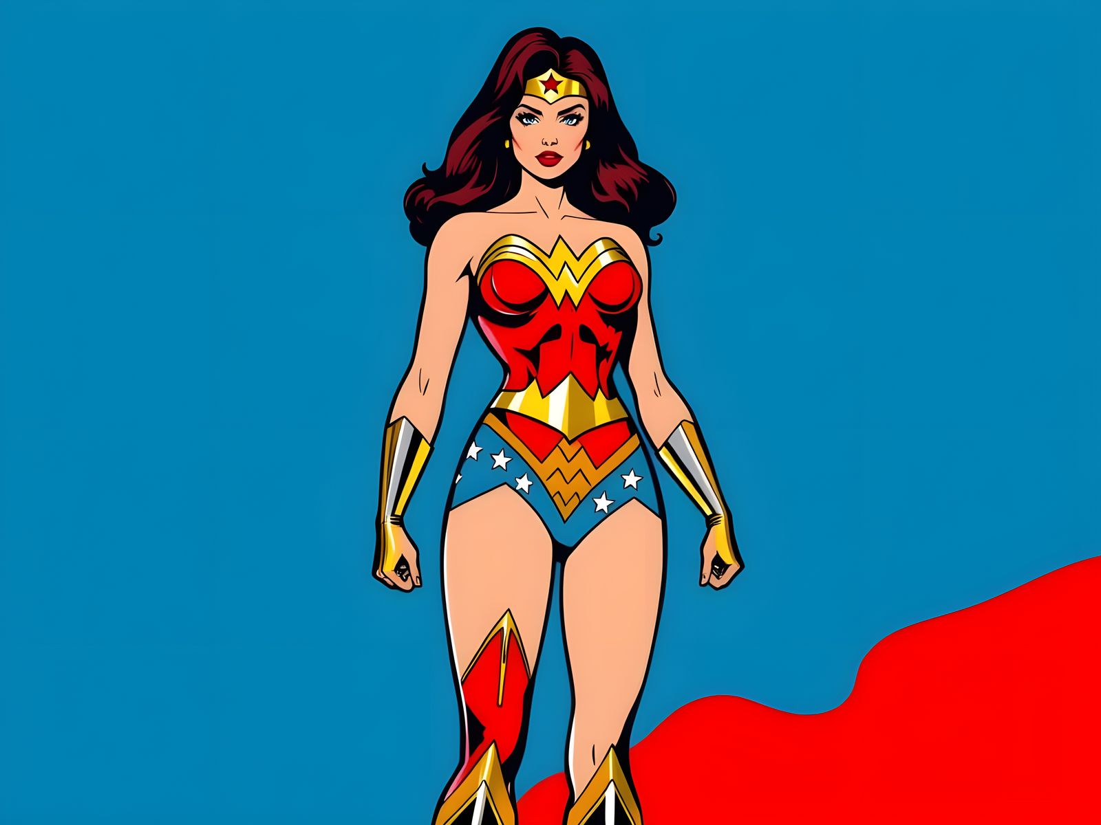 Wonder Woman Pop Art Portrait in Bold Colors