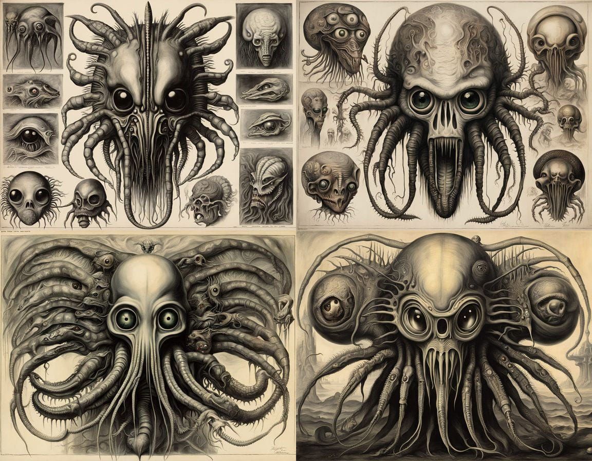 Grotesque Hybrid Abomination in Cyberpunk Aesthetic