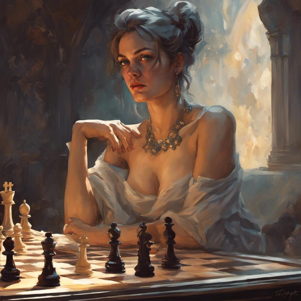 Chess Master in Art Nouveau Style