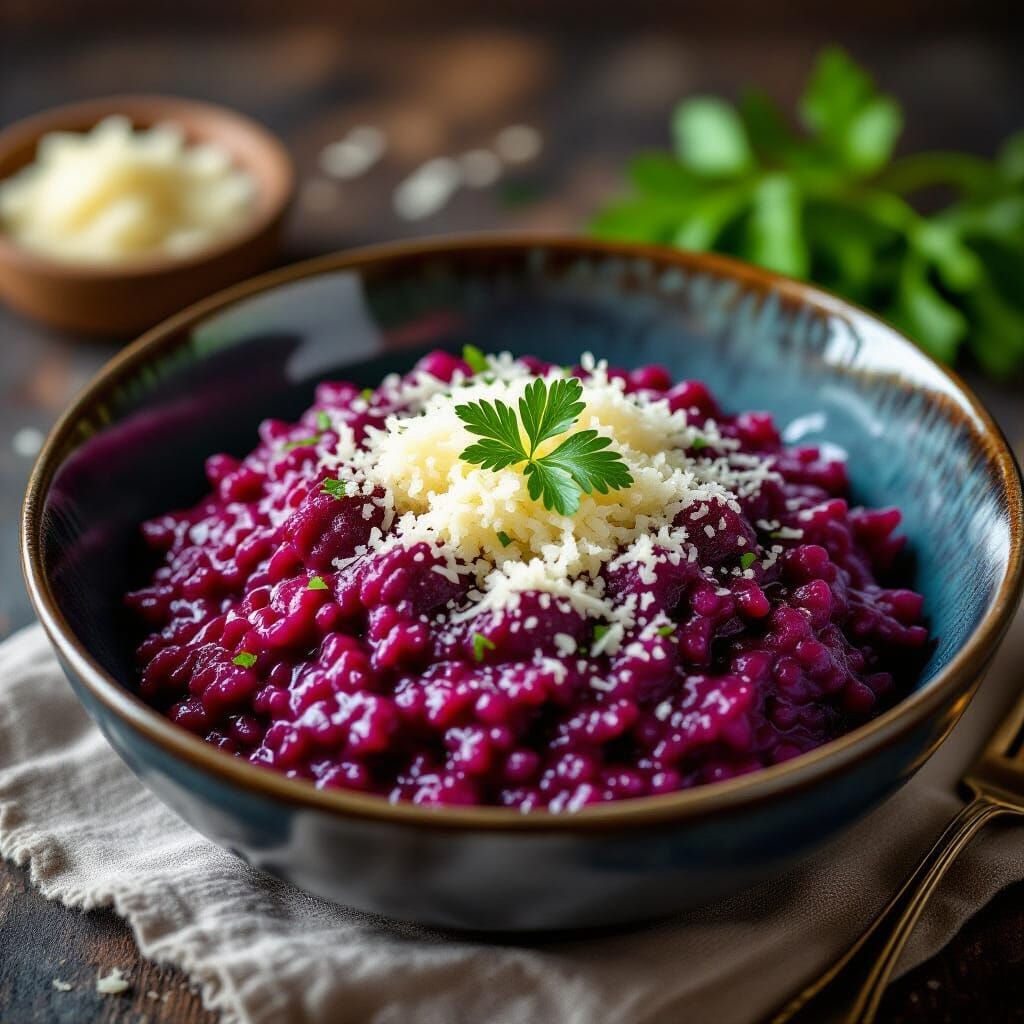 Vibrant Beetroot Risotto Photography