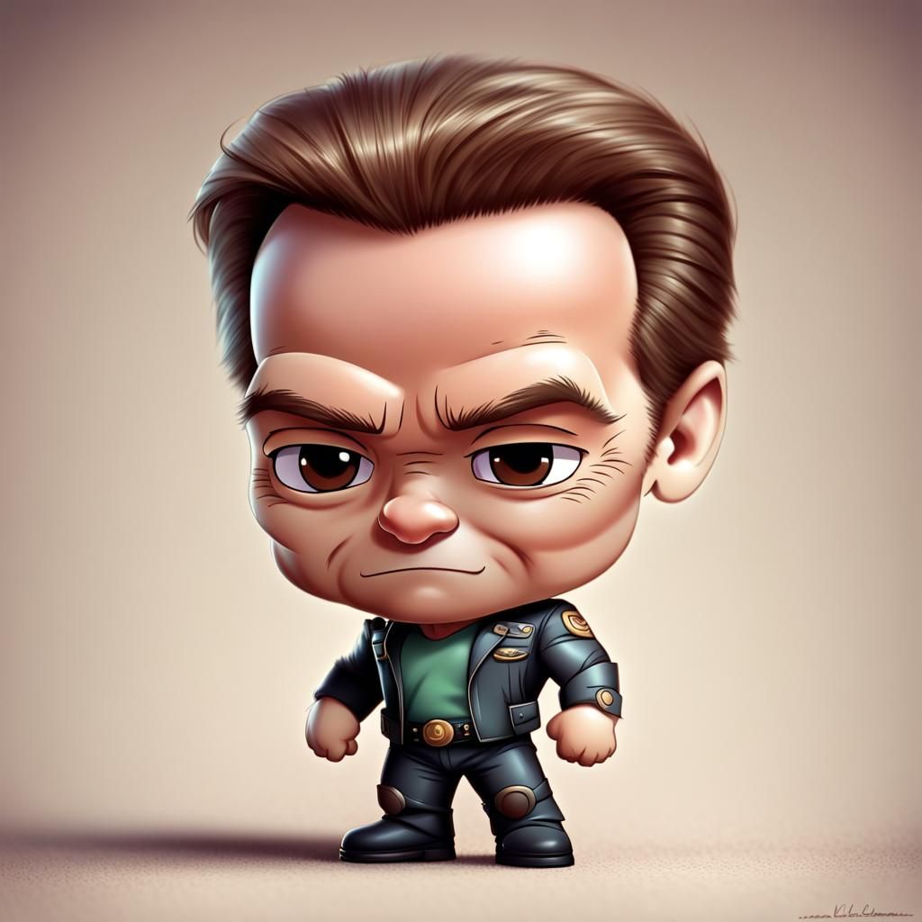 Arnold Schwarzenegger as a Cute Chibi Character