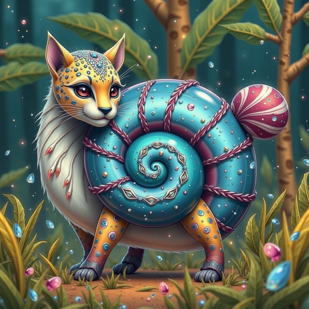 Surreal Savannah Goddess with Cheetah Shell