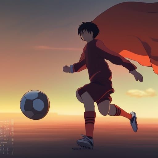 Soccer Player in Studio Ghibli Anime Style