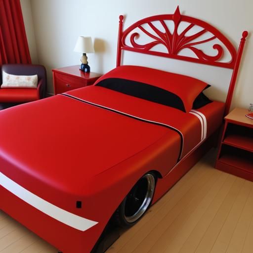 I have a bed shaped like a racing car, do you?