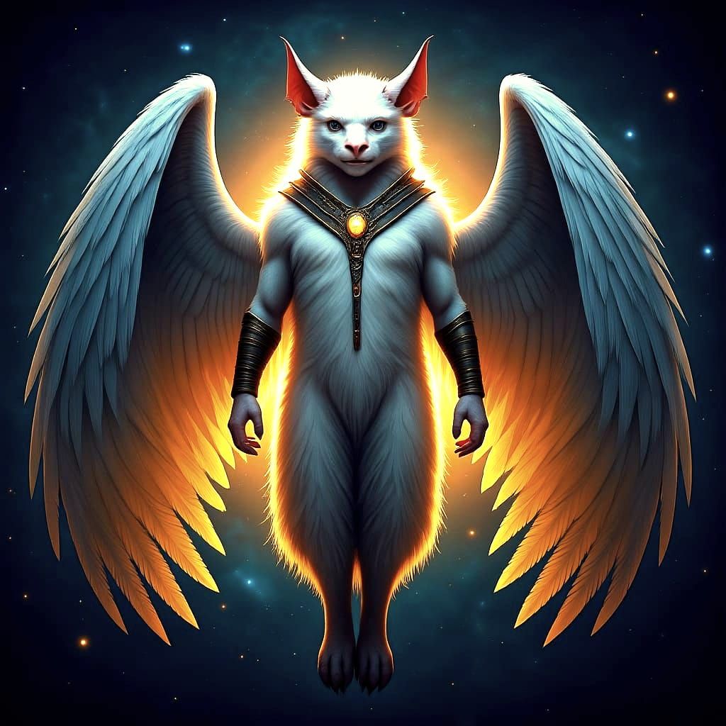 Enlightened Winged Character with Attached Wings