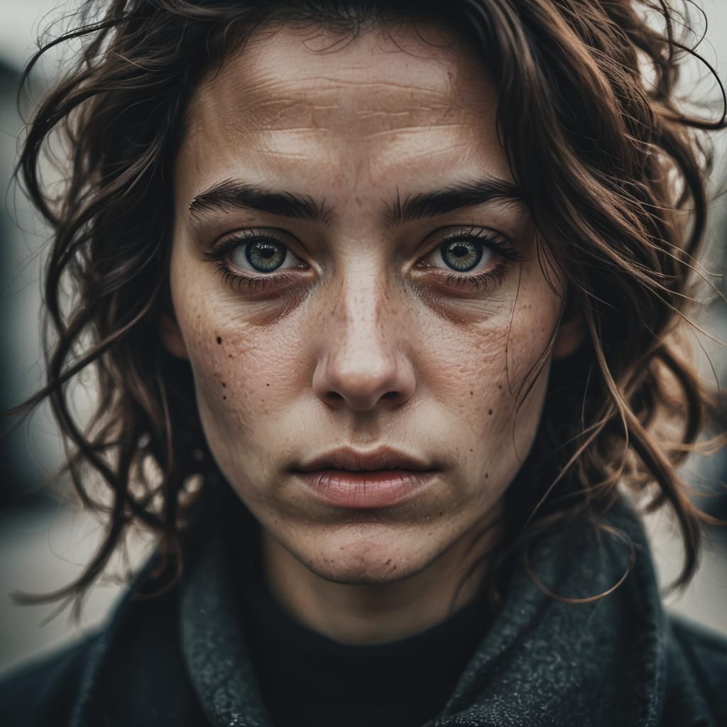 Enigmatic Portrait in Moody, High-Contrast Lighting