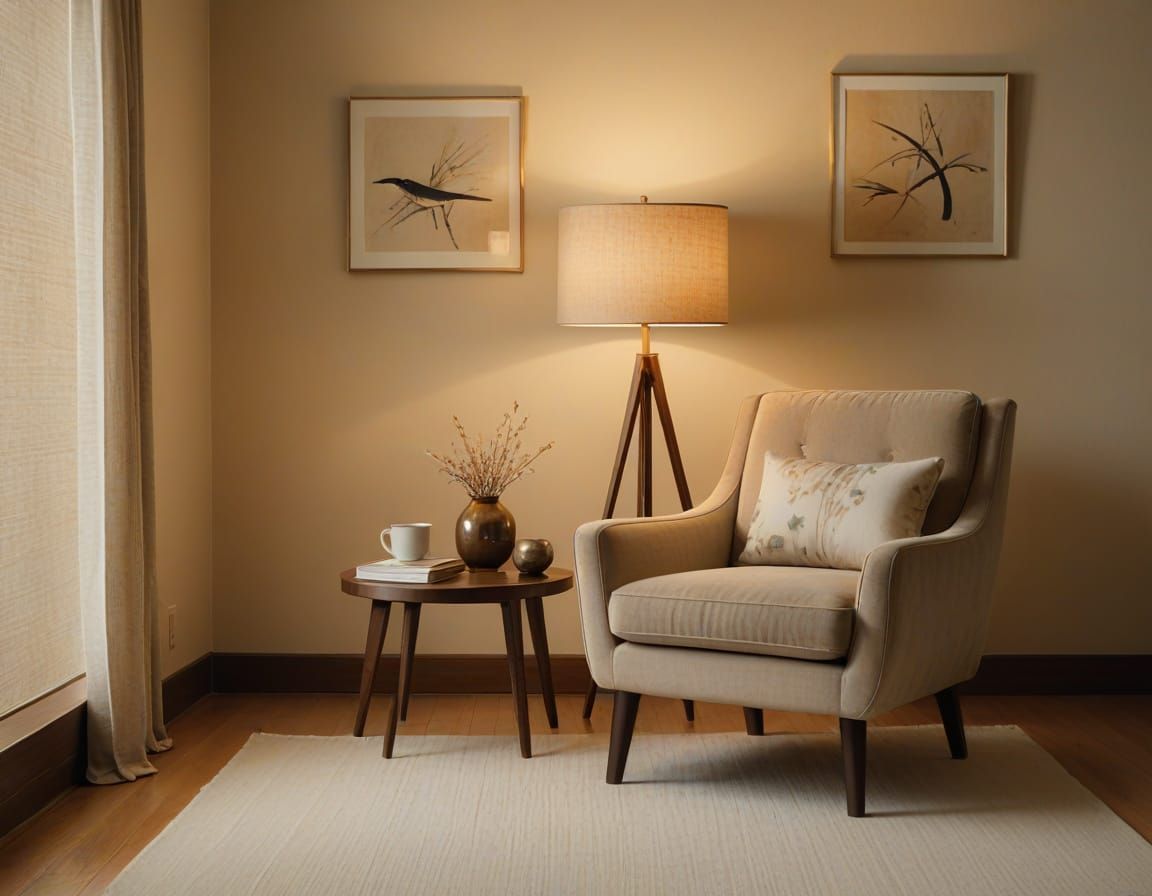 Warm, Cozy Shin Hanga Interior Scene