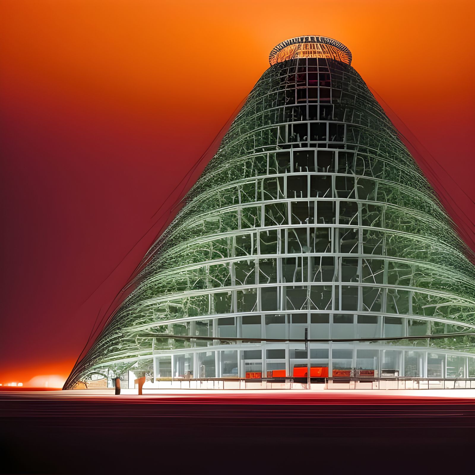 Elliptical Eggs Pyramid Struck by Lightning