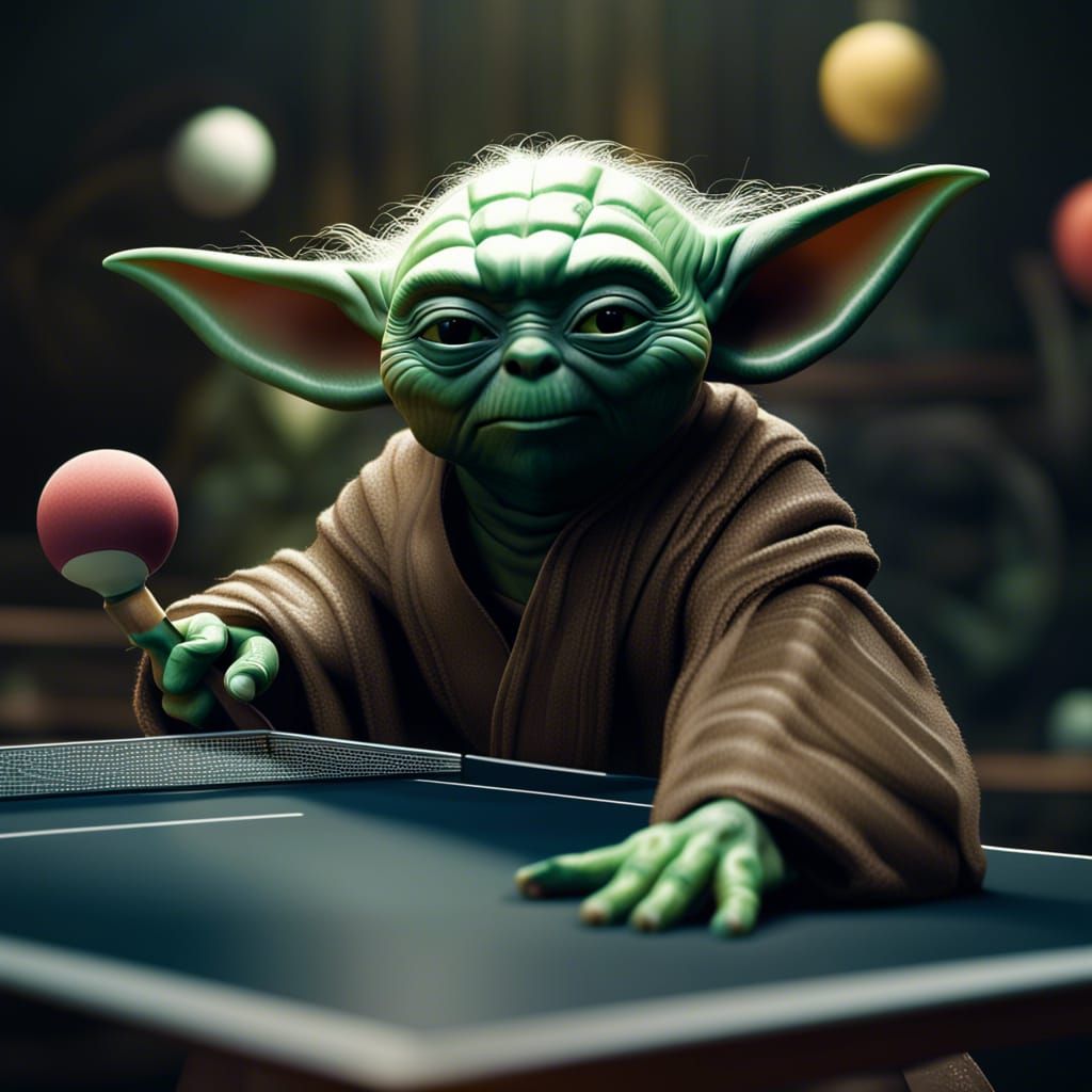 Yoda Plays Ping Pong: Detailed Matte Painting