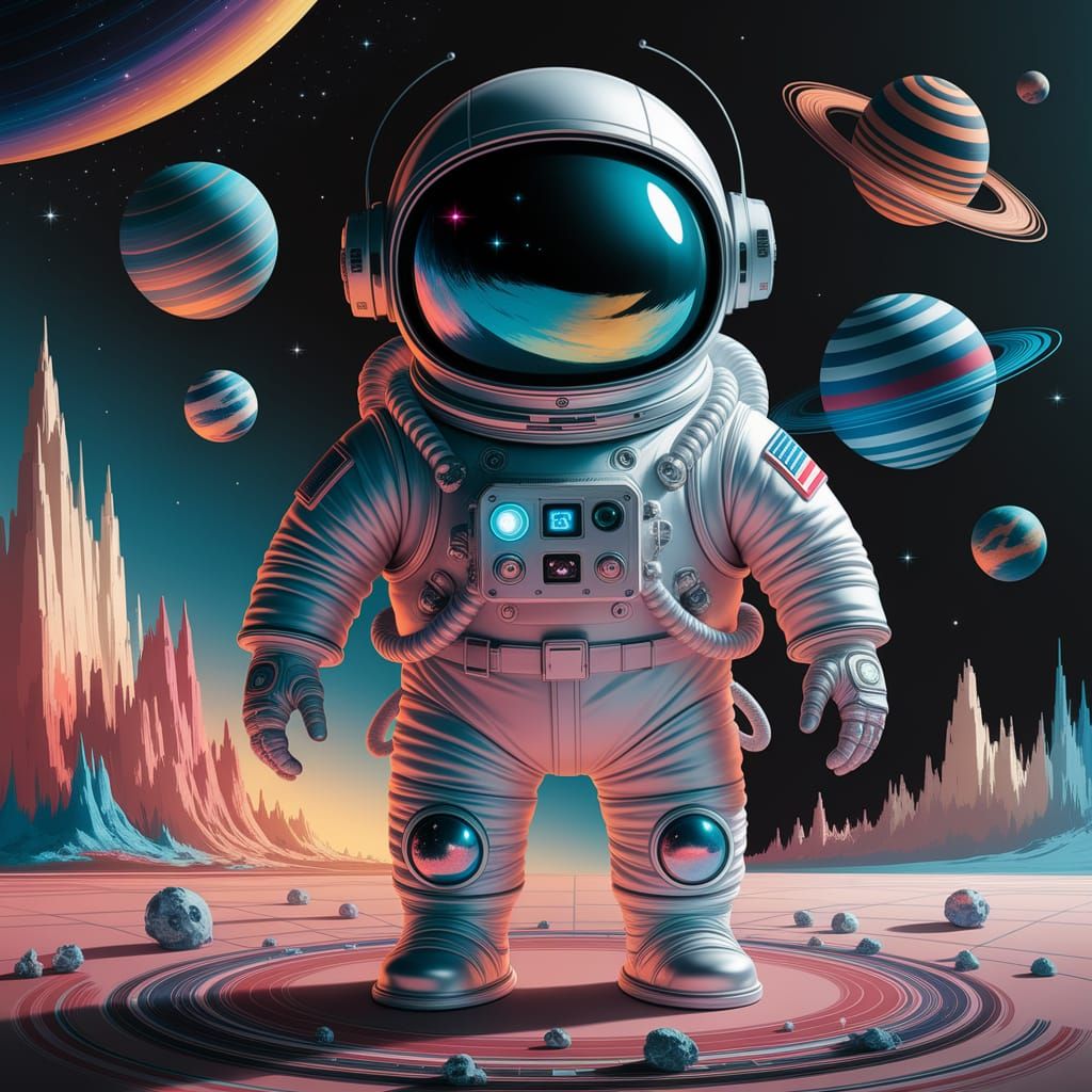 Astronaut in a Galaxy Jungle