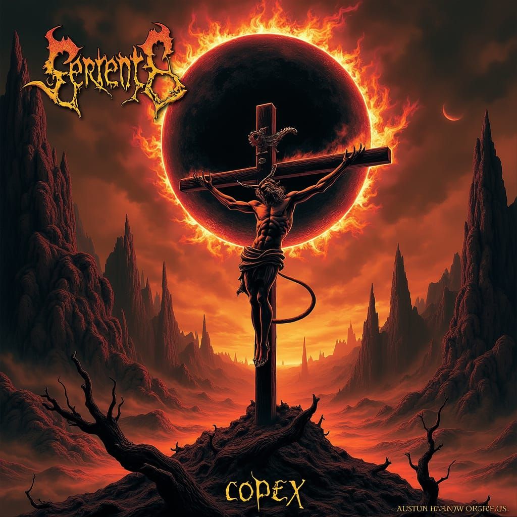 Dark Surrealistic Album Cover: SerpentS' Codex