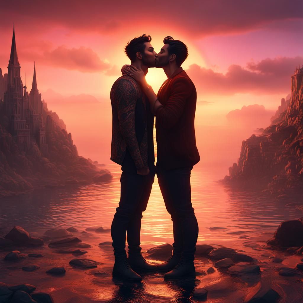Sunset Kiss: A Detailed Matte Painting