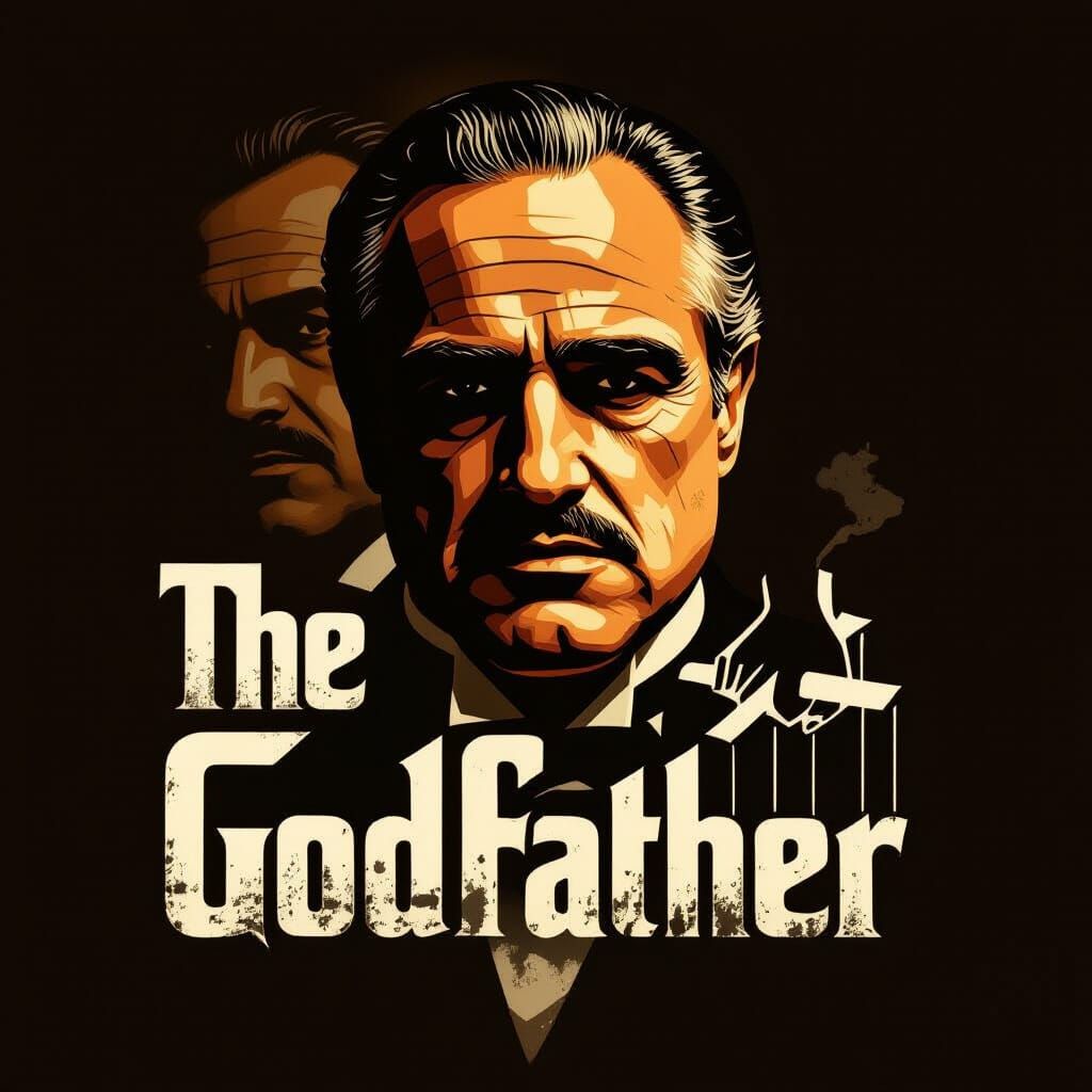 Vito Corleone Double Exposure Film Noir Portrait
