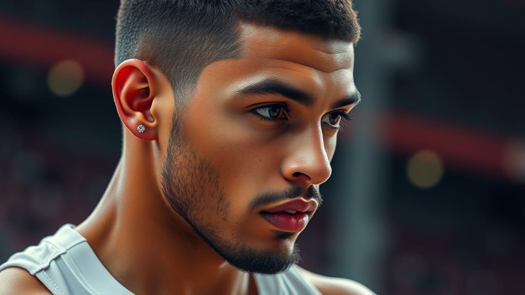 Young Man with Stud Earrings: Digital Matte Painting