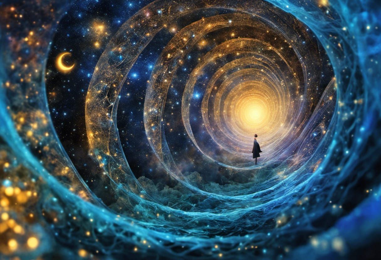 Breathtaking Spiral Portal of Stars and Crystals