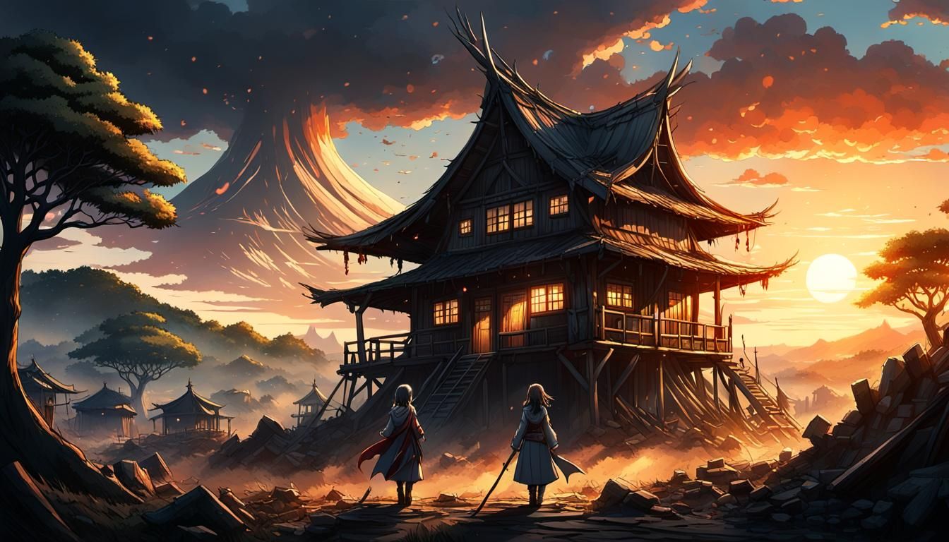 Frieren Ascends: Epic Anime Digital Matte Painting