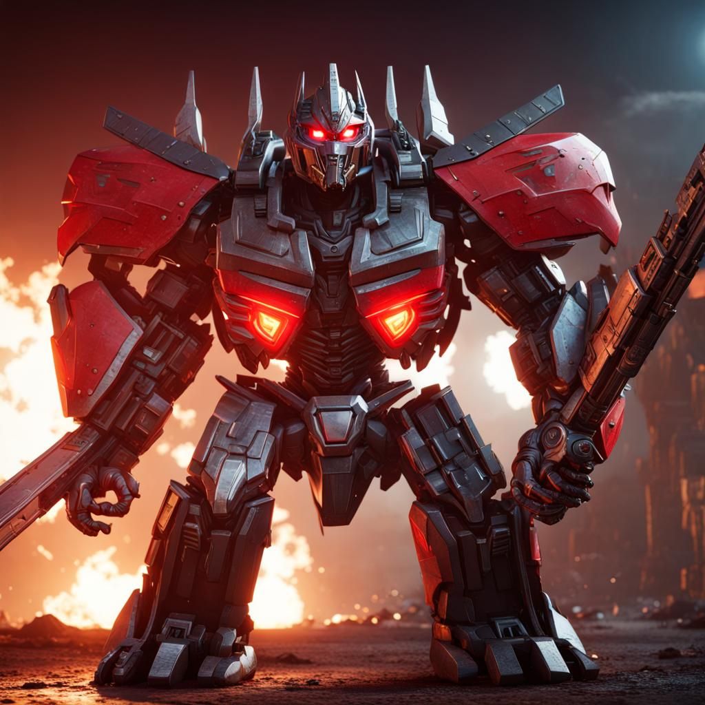 Autobot Grimlock Wields Red Sword in Epic Unreal Engine 5 De...