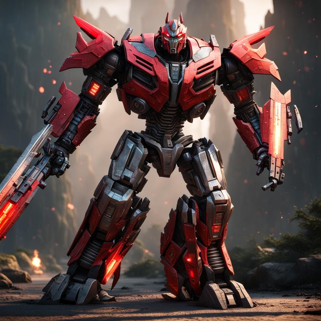 Grimlock the Autobot with Glowing Red Sword