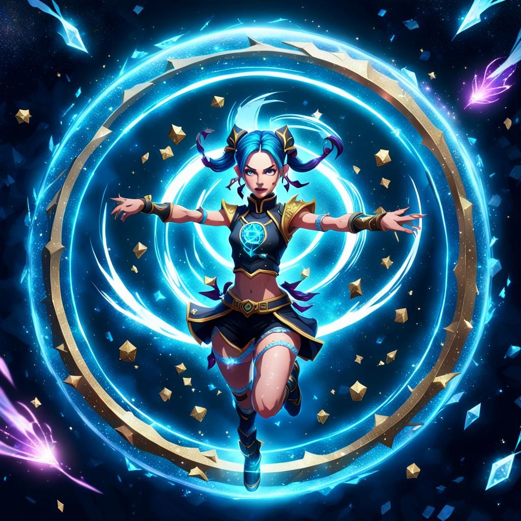 Jinx from League of Legends in Arcane Illustration