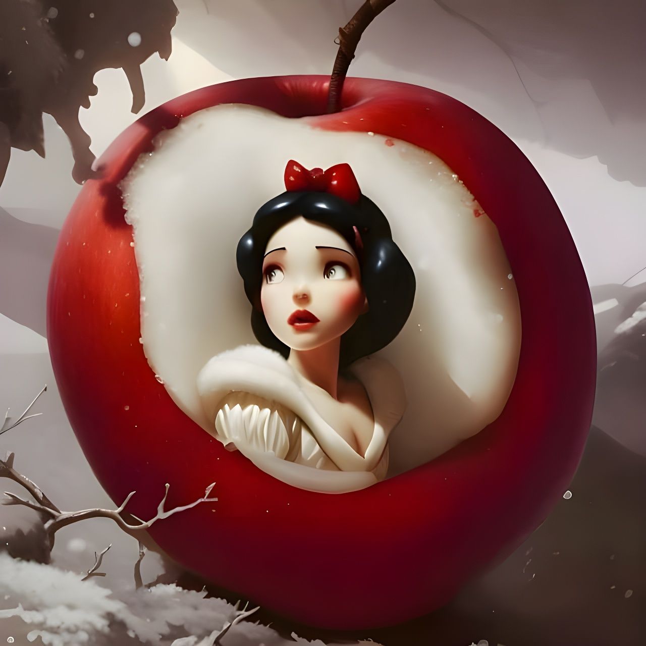 Detailed Mouth Painting in Triadic Colors