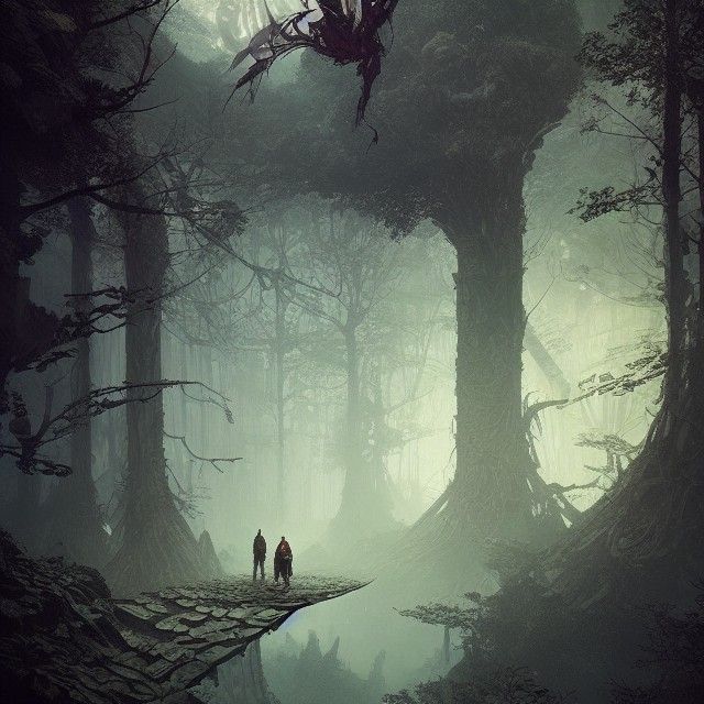 Surreal Lunar Forest: A Hyperdetailed Digital Artwork